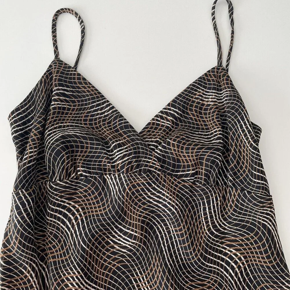 Vintage 90's Y2K Brown Whimsigoth Fairy Grunge Asymmetrical Hem Slip Dress Sz 4 - Picture 5 of 16